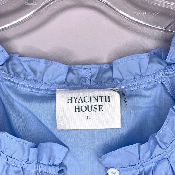 Tuckernuck Hyacinth House Light Blue Mini Gwyn Dress puffy sleeves size large - Picture 9 of 14